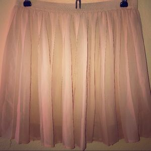 Pink chiffon pleated skirt